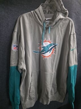Nike Miami Dolphins Gray & Teal Pullover Hoodie